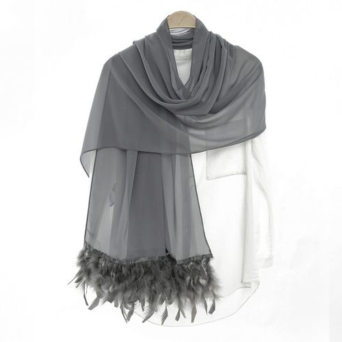 Chiffon Feathered Shawl Scarf - Breathable Decorative Wind Accessory