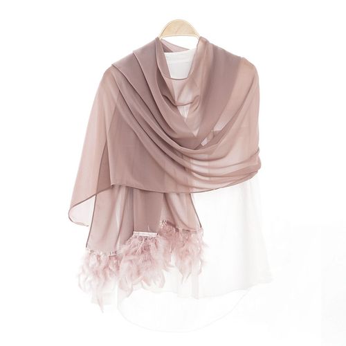 Chiffon Feathered Shawl Scarf - Breathable Decorative Wind Accessory