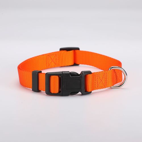 Hoopreety Adjustable Nylon Dog Collar for Safety and Training - Durable Pet Supply - orange / L