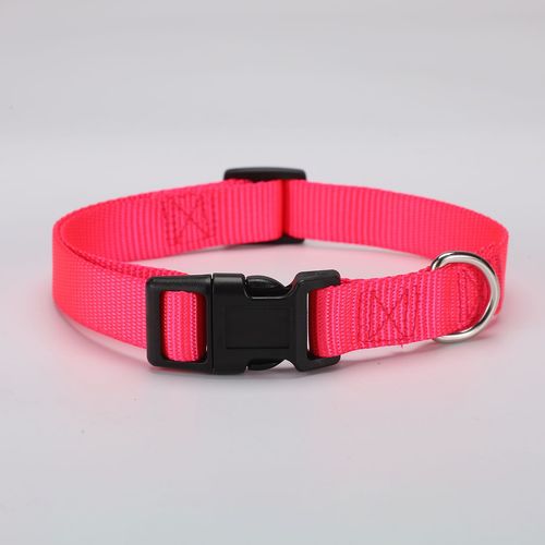 Hoopreety Adjustable Nylon Dog Collar for Safety and Training - Durable Pet Supply - rose / L