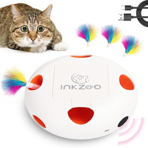 INKZOO Interactive Cat Toy - Engaging Feather Fun for Cats