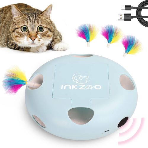 INKZOO Interactive Cat Toy - Engaging Feather Fun for Cats