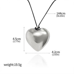 SONGCHANGJEWELRY Red Crystal Heart Pendant - Trendy Decoration Necklace