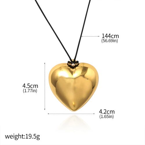 SONGCHANGJEWELRY Red Crystal Heart Pendant - Trendy Decoration Necklace - N01033-02