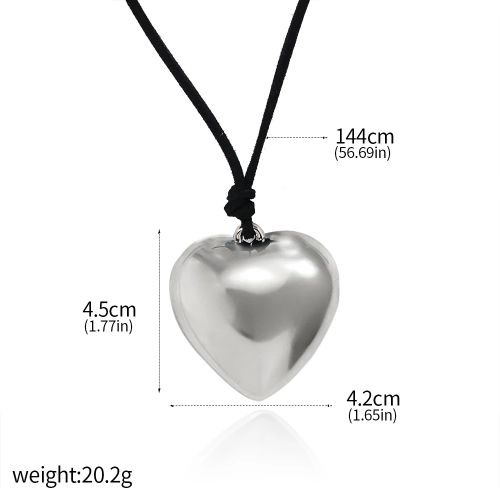 SONGCHANGJEWELRY Red Crystal Heart Pendant - Trendy Decoration Necklace