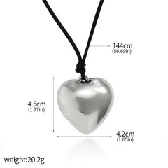SONGCHANGJEWELRY Red Crystal Heart Pendant - Trendy Decoration Necklace