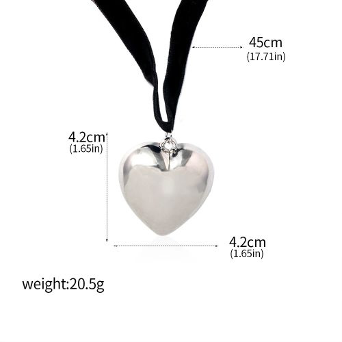 SONGCHANGJEWELRY Red Crystal Heart Pendant - Trendy Decoration Necklace - N01041-02