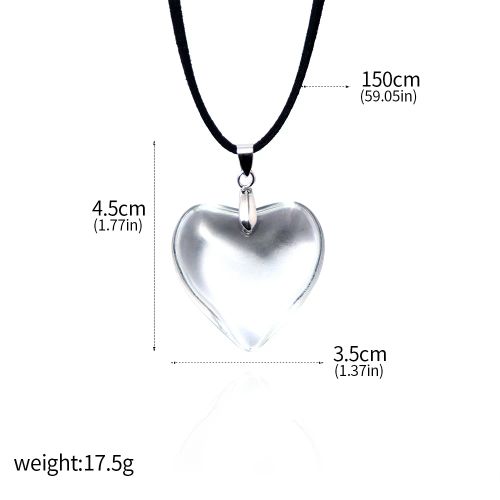 SONGCHANGJEWELRY Red Crystal Heart Pendant - Trendy Decoration Necklace - N01043-02