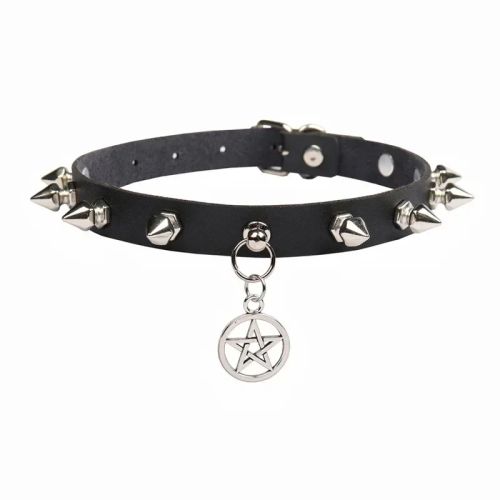 Nonoyesya Punk Studded Necklace - Vintage Style Fashion Choker
