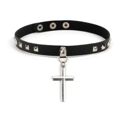Nonoyesya Punk Studded Necklace - Vintage Style Fashion Choker - 26