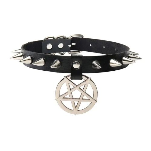 Nonoyesya Punk Studded Necklace - Vintage Style Fashion Choker - 29