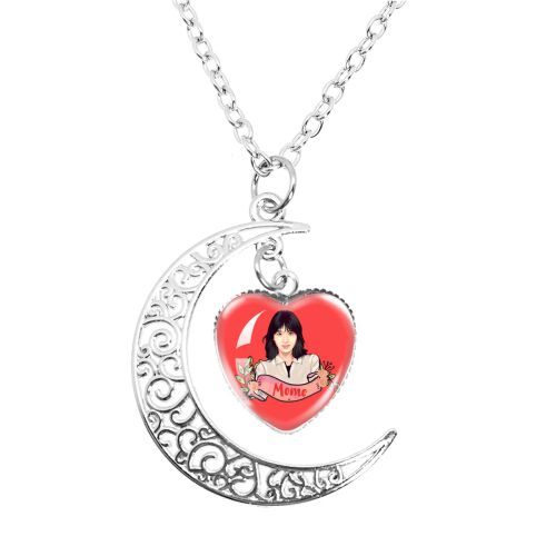 MSCHENGDORIS Trendy Moon Pendant Necklace for Party Style - 10