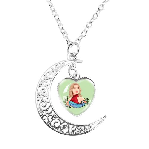 MSCHENGDORIS Trendy Moon Pendant Necklace for Party Style