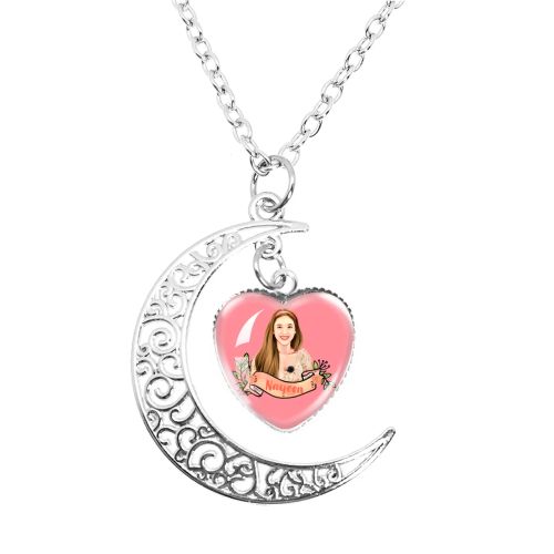 MSCHENGDORIS Trendy Moon Pendant Necklace for Party Style