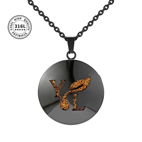 Aromatherapy Locket Necklace - Stylish Essential Oil Diffuser Pendant - YL30 Black
