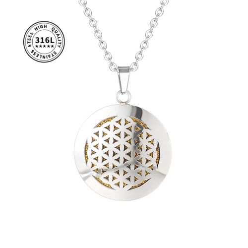 Aromatherapy Locket Necklace - Stylish Essential Oil Diffuser Pendant - Net White