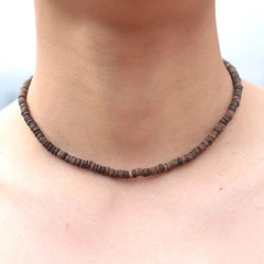 Minimalist Wenge Wood Choker Necklace - Stylish Accessory Gift