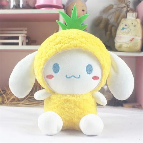 Sanrio Kuromi Plush Toy - Adorable Pineapple Doll for Ages 3 and Up - White Ears 25CM