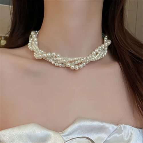 XIALUOKE Pearl Choker Necklace - Elegant Fashion Statement Accessory - H