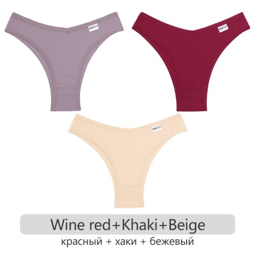Comfortable Cotton Brazilian Briefs - 3Pcs Set Soft Underwear - Set 10 / XL