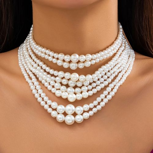 Ingemark Trendy Mood Tracker Simulated Pearl Chain Necklace - Chain