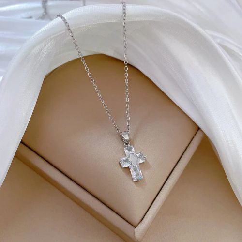 Classic Stainless Steel Cross Necklace - Personalised Fashion Statement - 45cm / X1498
