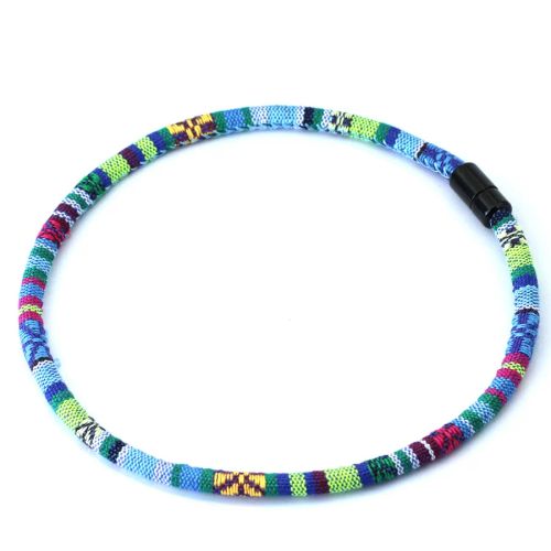 Noter Rope Necklace - Stylish Bohemian Design - 50cm Choker - baby blue
