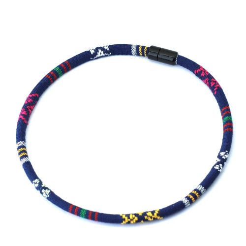 Noter Rope Necklace - Stylish Bohemian Design - 50cm Choker - navy