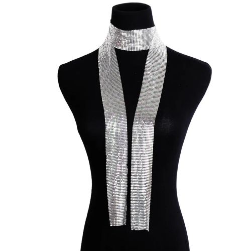 Ingemark Geometric Design Choker Necklace - Trendy Aluminium Accessory - Silver Color