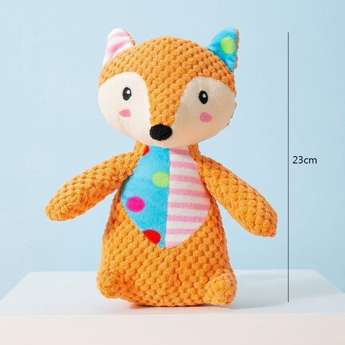 Ishiline Interactive Squeaky Dog Toy - Plush Bite-Resistant Comfort - Fox