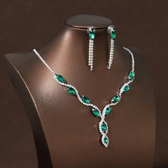 Ita:cazzo Elegant Necklace Earring Set for Weddings & Festivals - green
