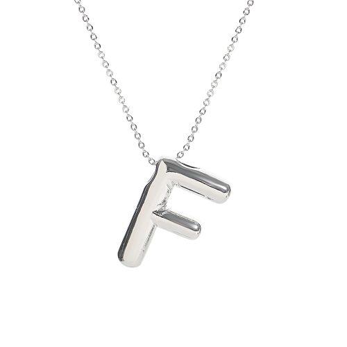 Custom Silver Balloon Letter Necklace - Stylish Personalised Pendant