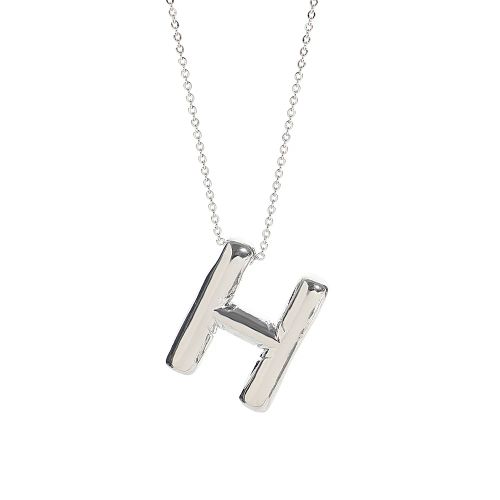 Custom Silver Balloon Letter Necklace - Stylish Personalised Pendant