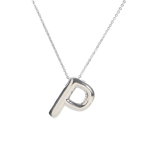 Custom Silver Balloon Letter Necklace - Stylish Personalised Pendant