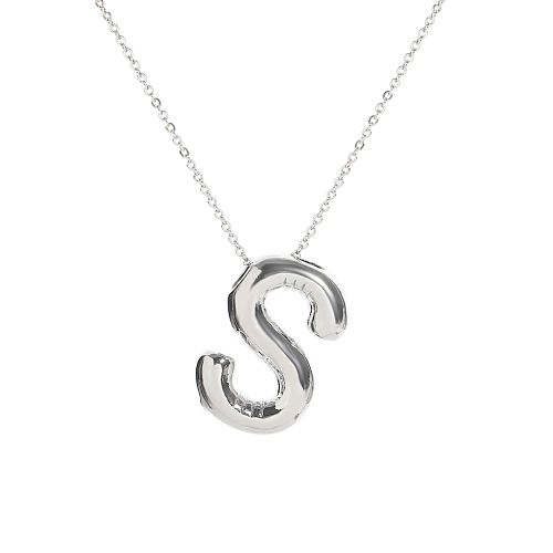 Custom Silver Balloon Letter Necklace - Stylish Personalised Pendant