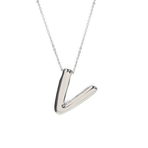 Custom Silver Balloon Letter Necklace - Stylish Personalised Pendant