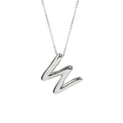 Custom Silver Balloon Letter Necklace - Stylish Personalised Pendant