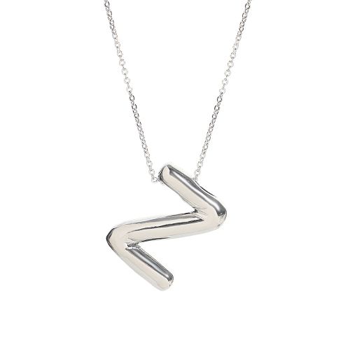 Custom Silver Balloon Letter Necklace - Stylish Personalised Pendant