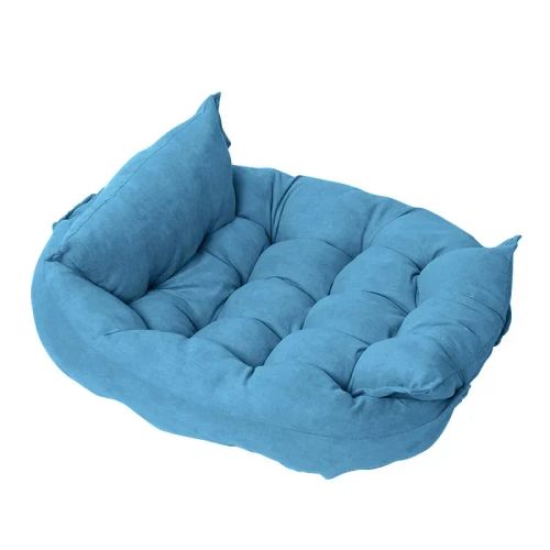 Multifunctional Pet Bed - Soft Cushion for Warm Winter Comfort - Light Blue / L-94cmX67cmX5cm