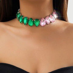 KMVEXO Vintage Crystal Choker Necklace - Unique Statement Jewellery