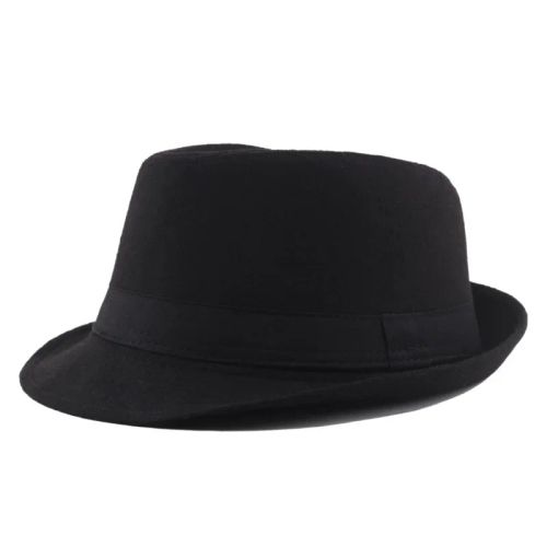 Golexury Woolen Fedora Hat - Stylish Retro Design for Parties - Black