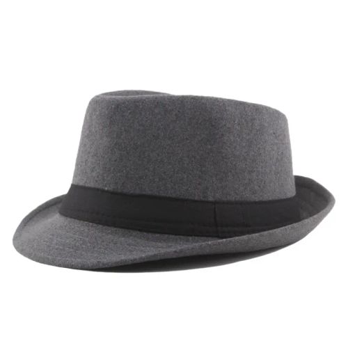 Golexury Woolen Fedora Hat - Stylish Retro Design for Parties - Light Grey