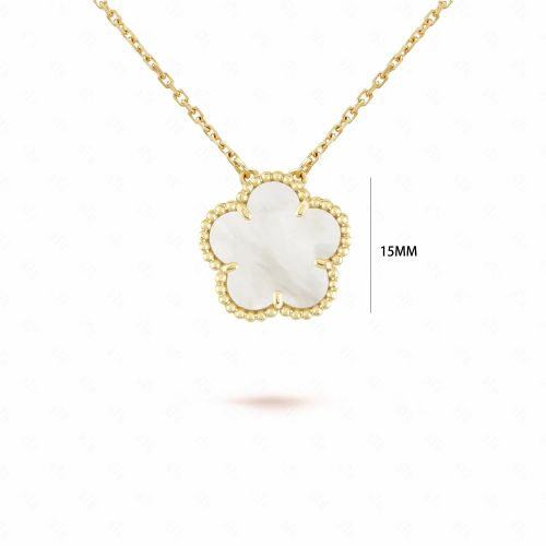 Elegant Natural Stone Flower Necklace - Exquisite Pendant Accessory - 2
