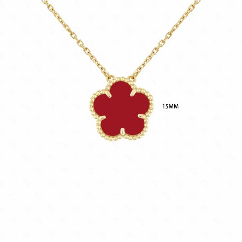 Elegant Natural Stone Flower Necklace - Exquisite Pendant Accessory