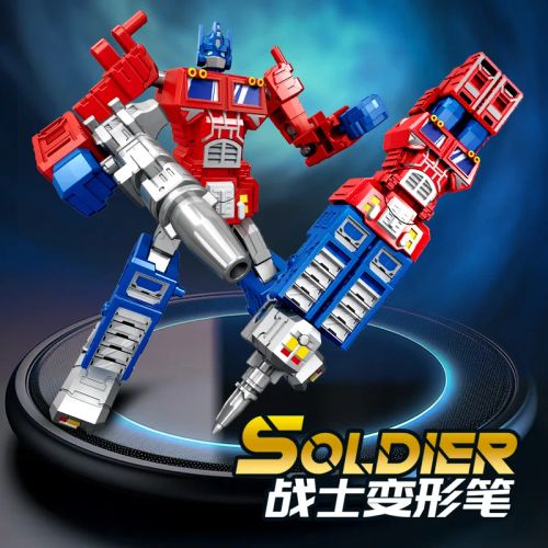 Transforming Robot Pen Toy - Engaging 2in1 Action Figure for Kids - red2