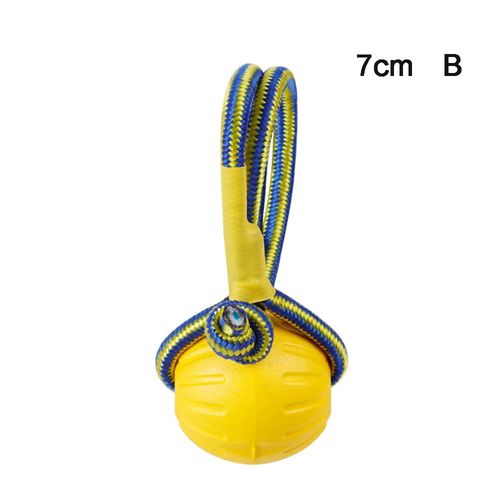Indestructible Yellow Rubber Ball - Durable Interactive Dog Toy