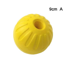 Indestructible Yellow Rubber Ball - Durable Interactive Dog Toy