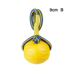 Indestructible Yellow Rubber Ball - Durable Interactive Dog Toy
