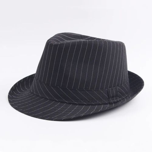 Golexury Striped Casual Fedora Hat for Sunshade & Party Wear - Black
