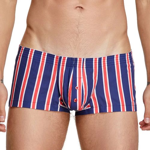 SEOBEAN Striped Cotton Boxers | Comfortable Fit | Stylish Underwear - dark blue / XL